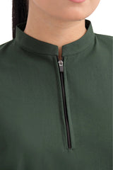 Sophisticated Zippered Scrub Set for Clinics - neck style view