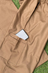 Brown Scrub Set with Shoulder Zipper - XXL