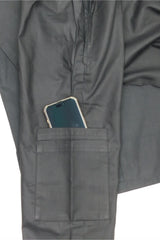 Black Scrub Set with Red Pipping - Large