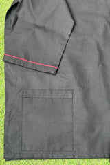 Black Scrub Set with Red Pipping - Large