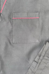 Black Scrub Set with Red Pipping - Large