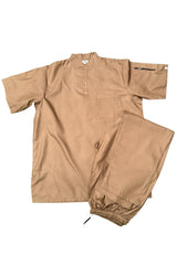 Brown Scrub Set with Shoulder Zipper - XXL