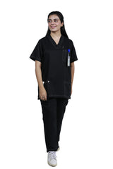 Stylish Medical Scrub Set with Double Stitching