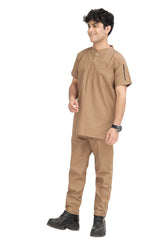 Men's Modern Fit Scrub Set with Shoulder Zip Design