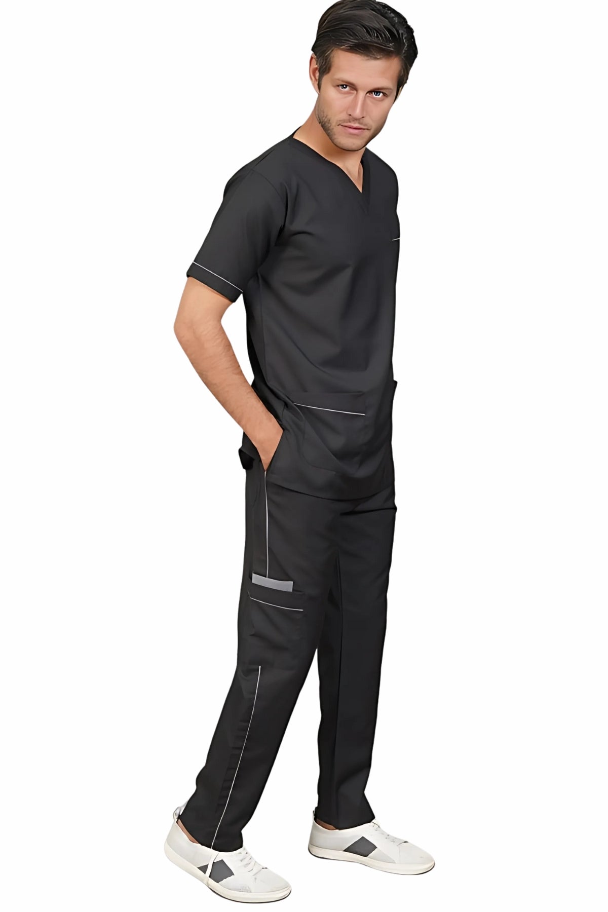Pediatric Pro Piped Scrub Set with Pockets - men
