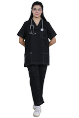 Stylish Medical Scrub Set with Double Stitching