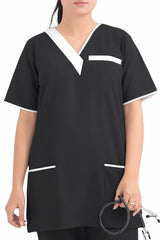 Women's Two-Tone V-Neck Scrub Set