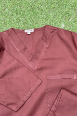 Unisex Choclate Brown Scrub Set - Medium