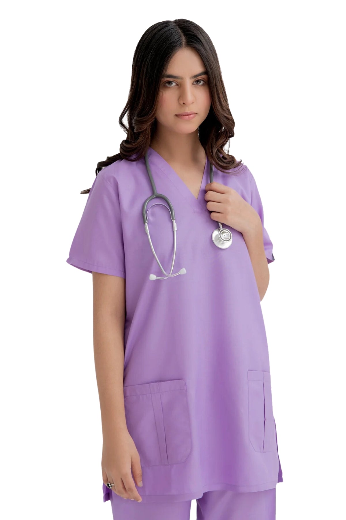 Pleat-Pocket Scrubs Set - pocket view
