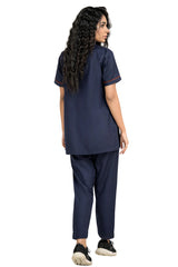 Contrast-Care Tunic Scrubs Set - back view