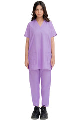 Pleat-Pocket Scrubs Set - full front view