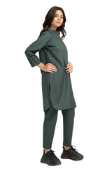 Women's Mandarin Collar Scrub Set with Pockets - left side view