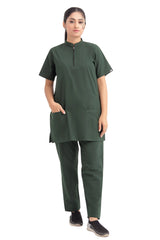 Sophisticated Zippered Scrub Set for Clinics - front view