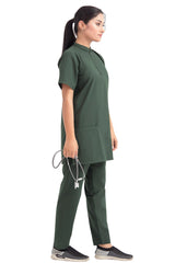 Sophisticated Zippered Scrub Set for Clinics - side view