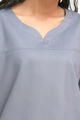 Notch-V Yoke Scrubs Set - neck style view