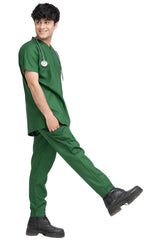 Zipper-Neck Scrub Set with Side Seam Pockets - right side view