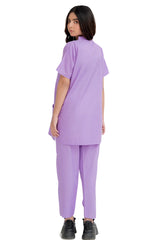 Pleat-Pocket Scrubs Set - back view