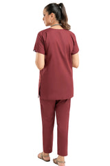 Circular Neckline Scrub Set - back view