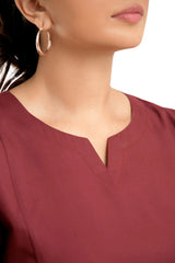 Circular Neckline Scrub Set - neck style view