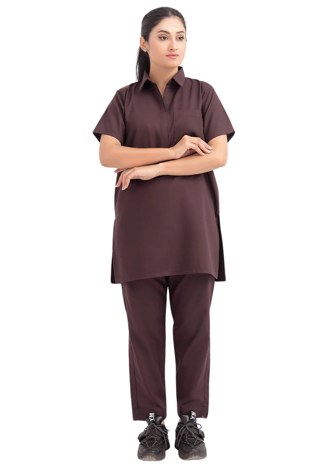 Classic Collar-Fit Scrub Set - front view