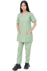 Elegant V-Neckline Scrub Set - pocket view