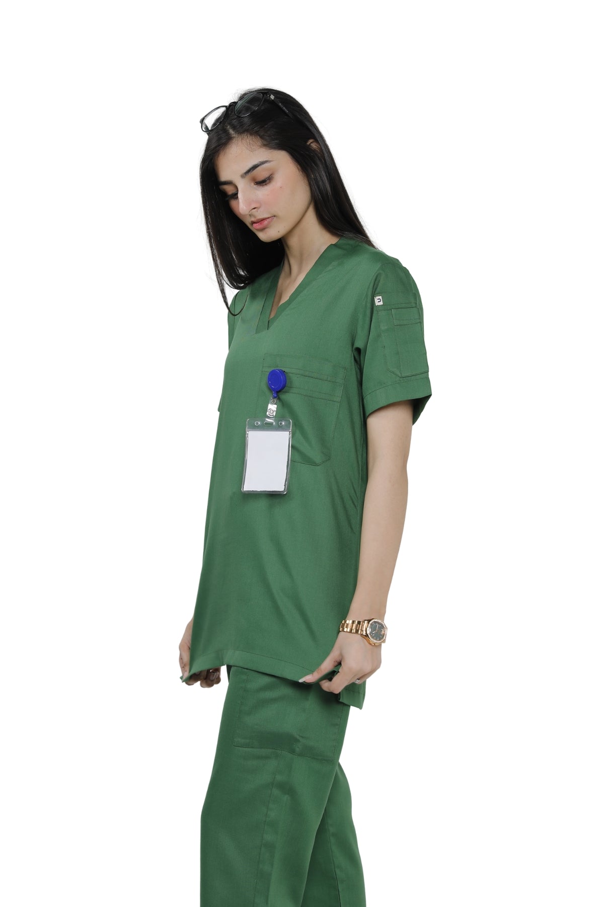 Dermatologist's Elite Pocketed Scrub Set- Shoulder Pocket