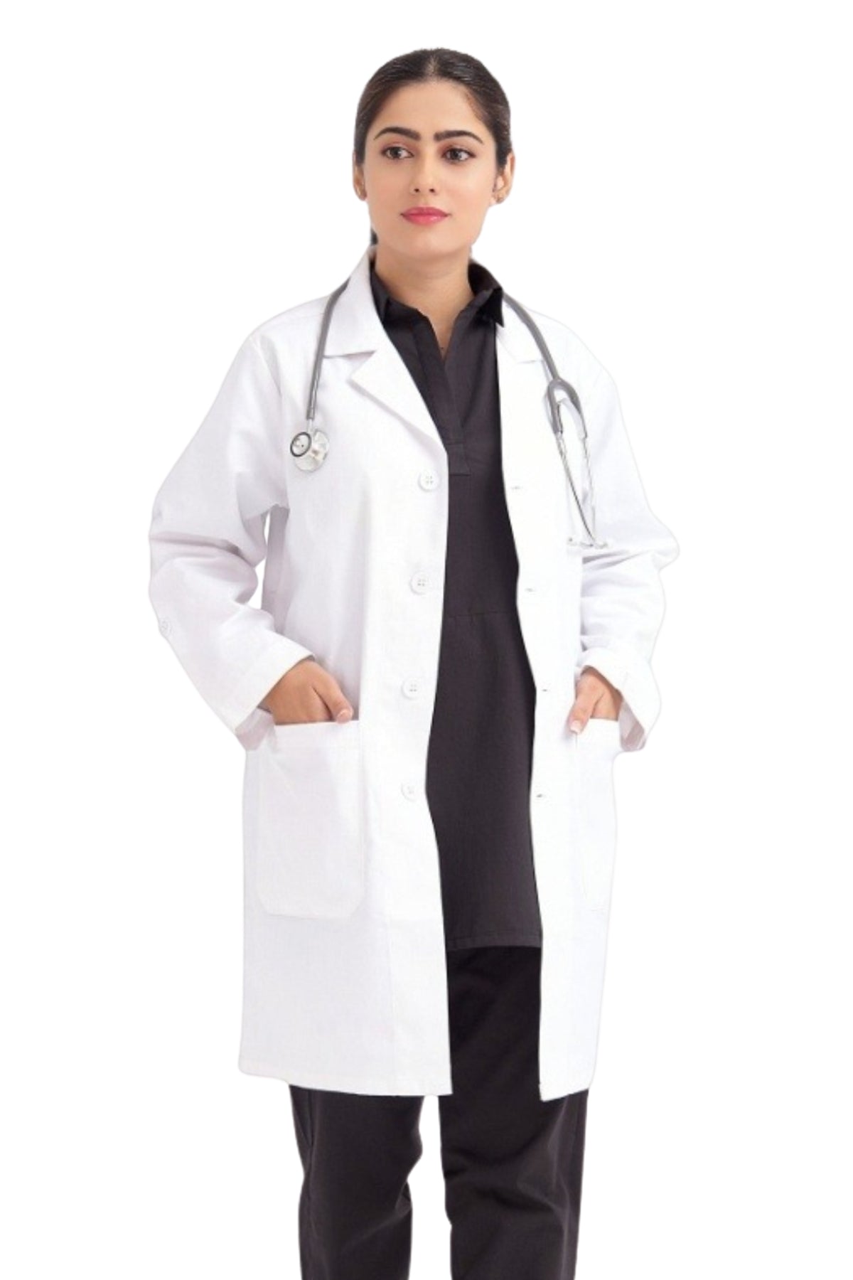 ComfortWear Pro Lab Coat-Front Pockets