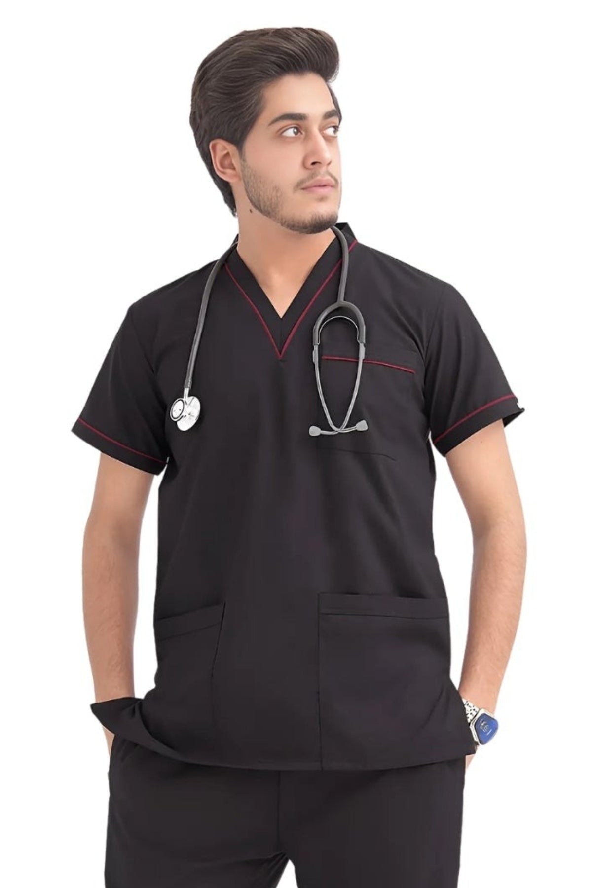 Men's 6-Pocket Cardiologist Scrub Set
