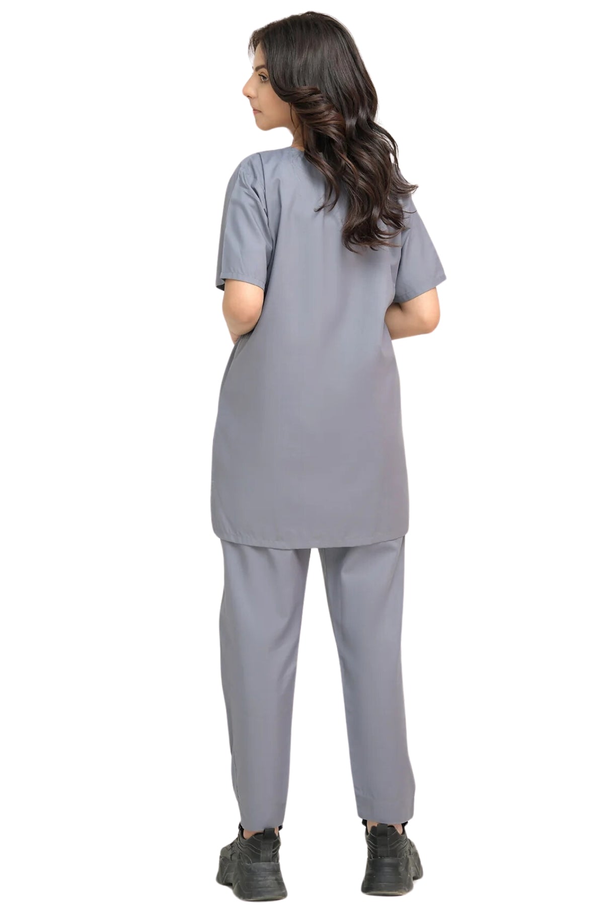 Premium Medical Scrub Set with Notch Neck - back view