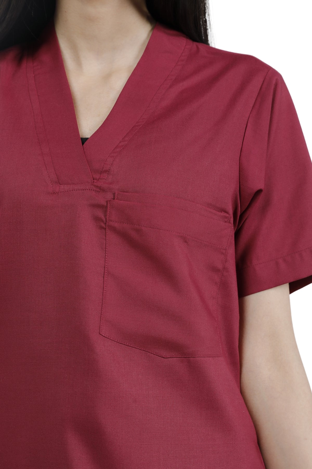 Functional Scrub Set with Multiple Pockets-Neck Detailing