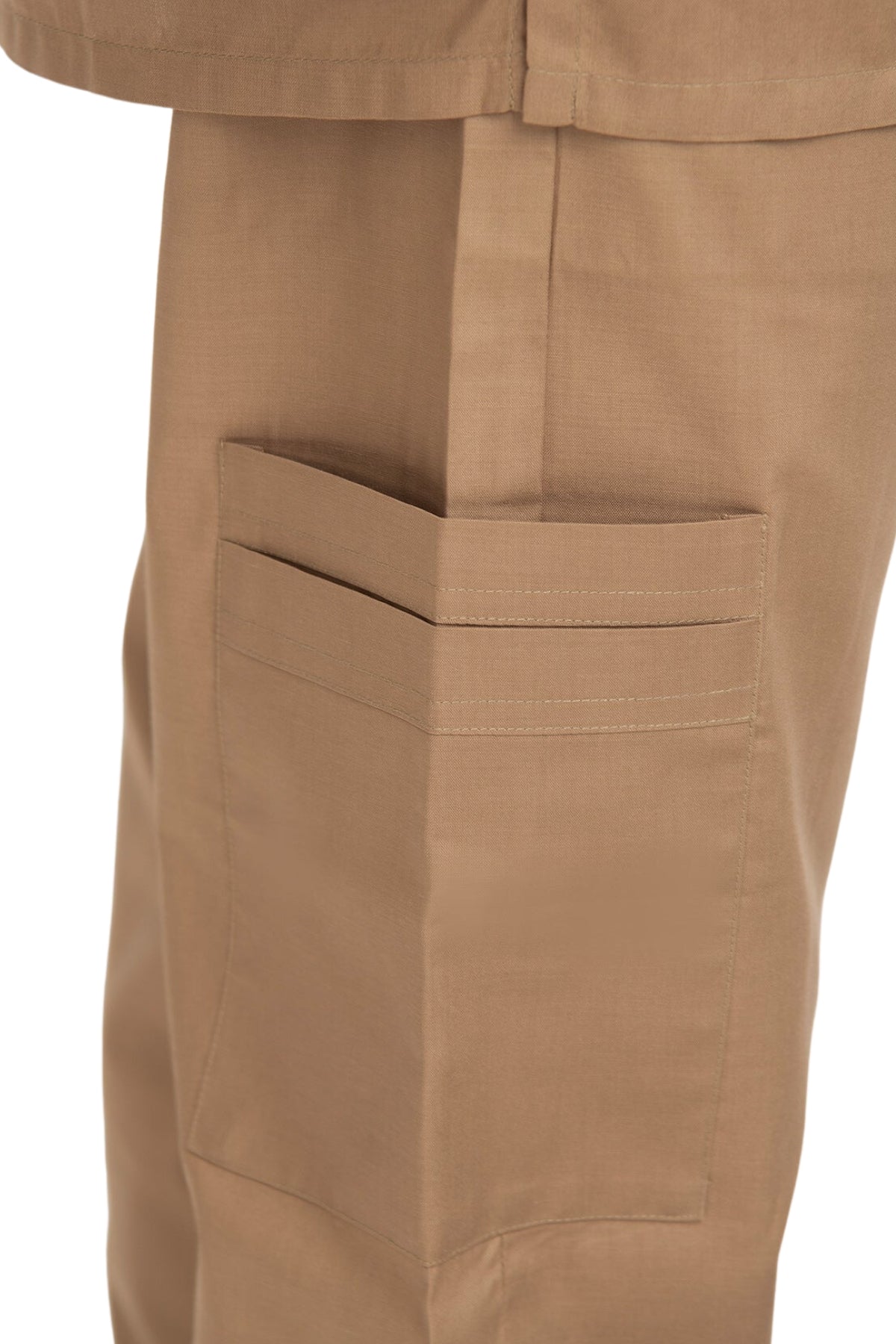 Men's Modern Fit Scrub Set with Shoulder Zip Design - cargo pocket pant view