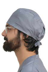 Unisex Pro-Shield Tie-Back Surgical Cap - side view (back elastic view)